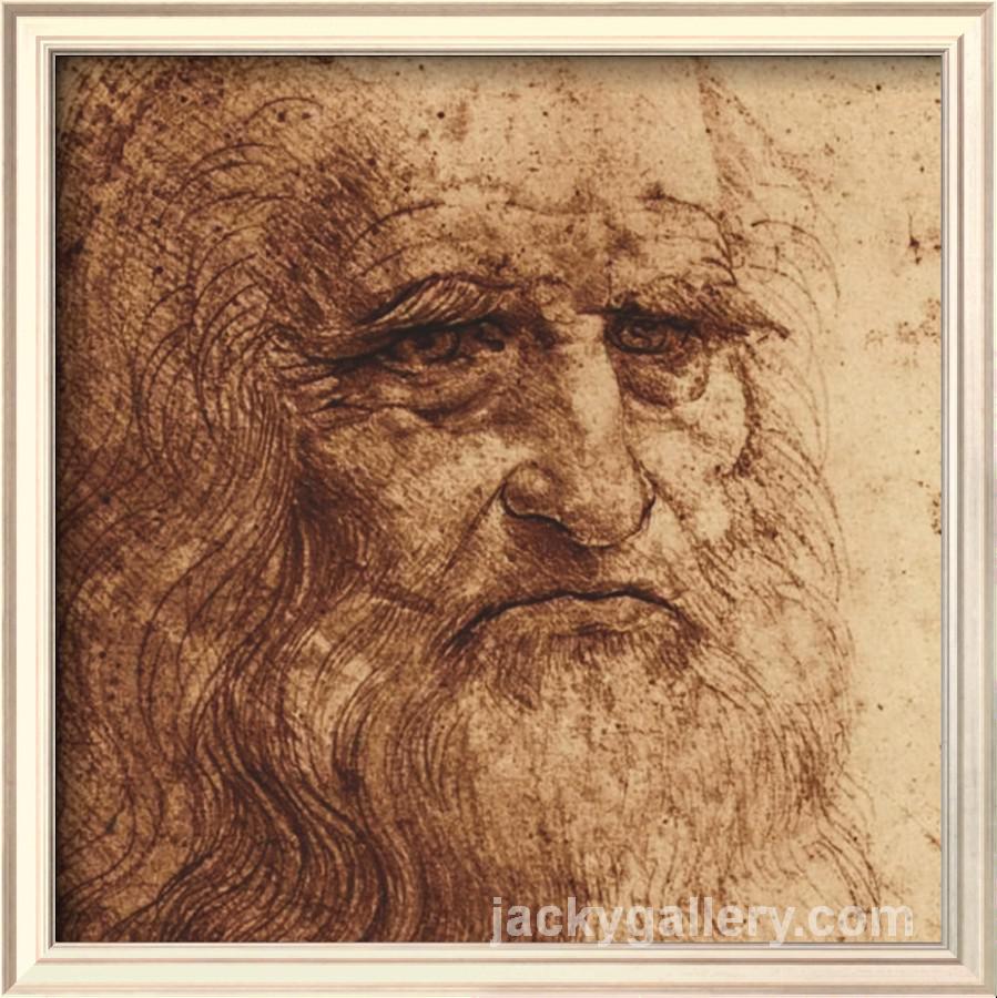 Self Portrait detail, Leonardo Da Vinci's high quality hand-painted oil painting reproduction